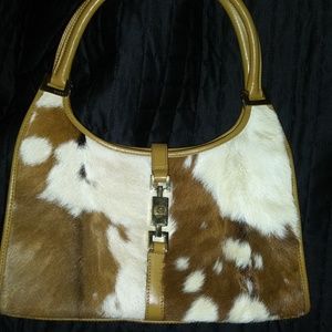 Authentic Gucci leather and calf hair bag